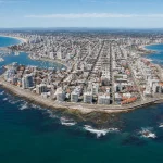Aerial view of the Punta del Este Peninsula and its surrounding coastline
