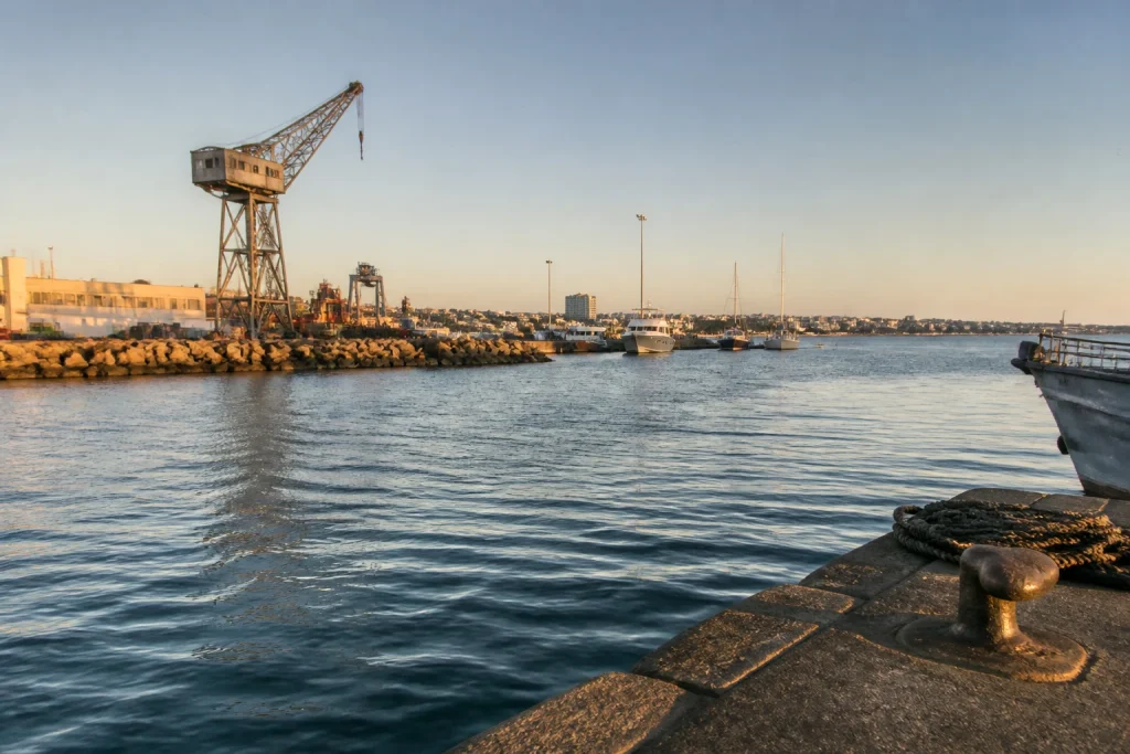 Golden-hour view of the Puerto de Punta del Este harbor