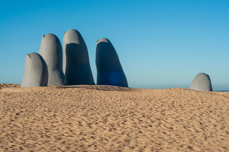 La Mano sculpture on the sand at Playa Brava in Punta del Este