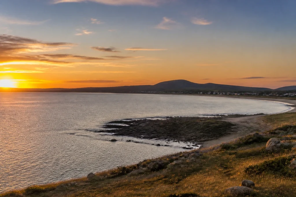 Sunset light over Punta Ballena near Casapueblo