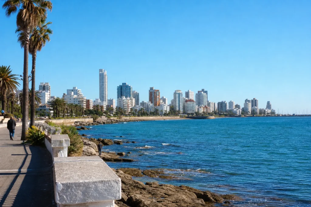 Coastal view across the Punta del Este Peninsula