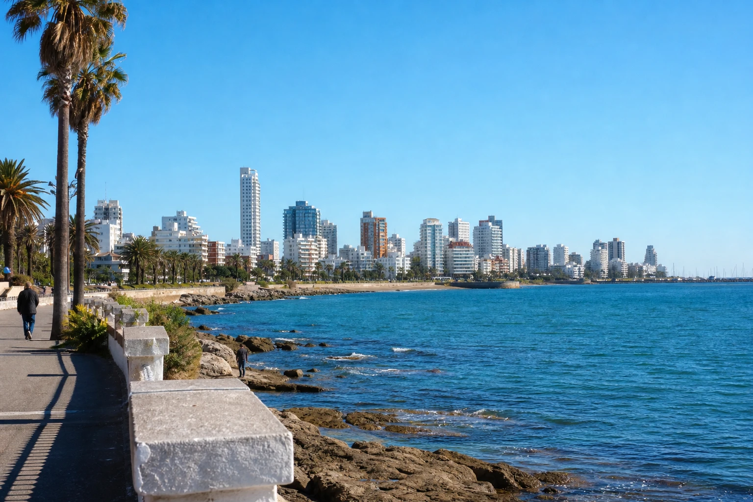 Coastal view across the Punta del Este Peninsula