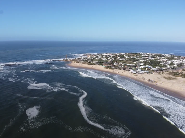 Atlantic coastline and village at José Ignacio, Uruguay