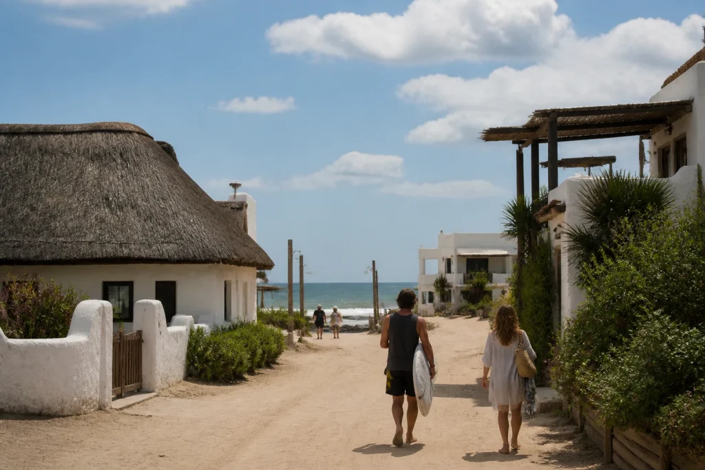 Village street scene in José Ignacio, Uruguay