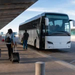 Intercity coach at Carrasco International Airport for travel toward Punta del Este