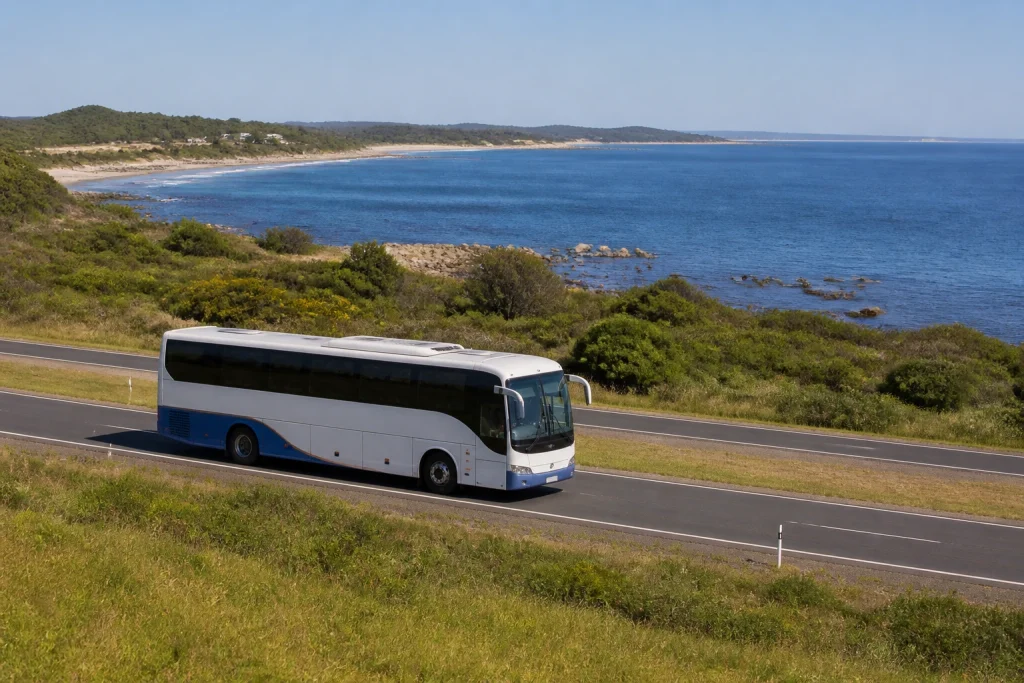 Intercity coach used for a long-distance journey in Uruguay