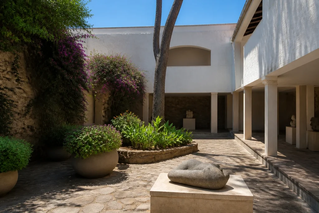 Courtyard architecture at Museo Ralli Punta del Este