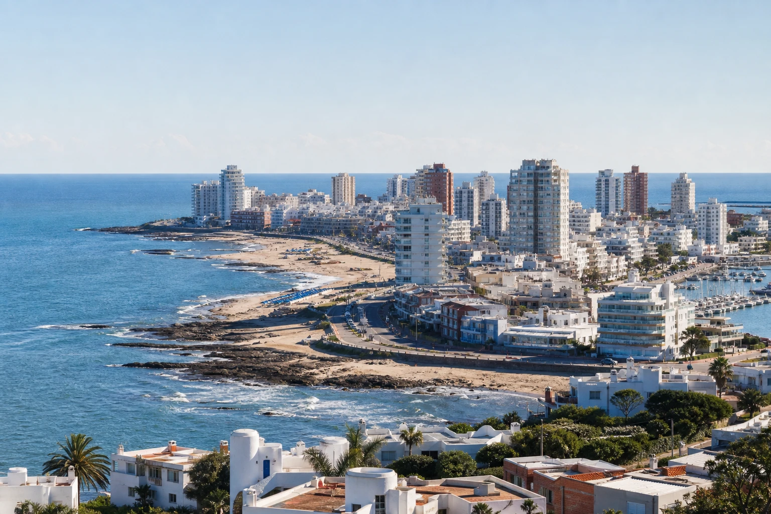 Daytime view of Punta del Este Peninsula and its coastline