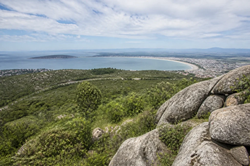 Coastal view from Cerro San Antonio in Piriápolis.
