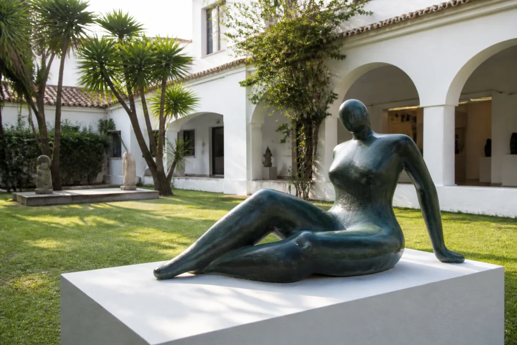 Sculpture in an interior courtyard at Museo Ralli in Punta del Este.