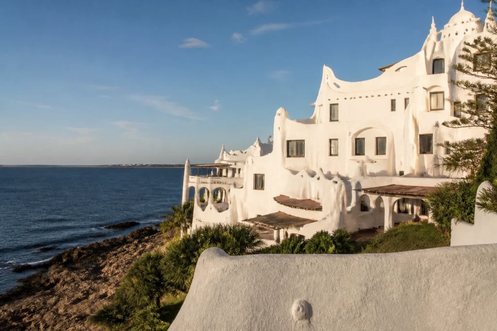 White sculptural exterior of Casapueblo at Punta Ballena