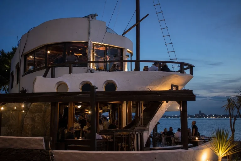 Moby Dick Pub near Punta del Este port at blue hour