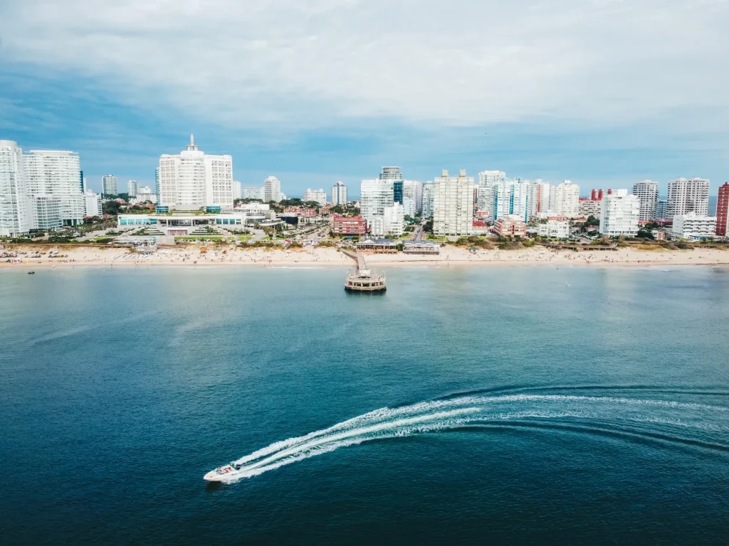 Sandy shoreline at Playa Mansa in Punta del Este