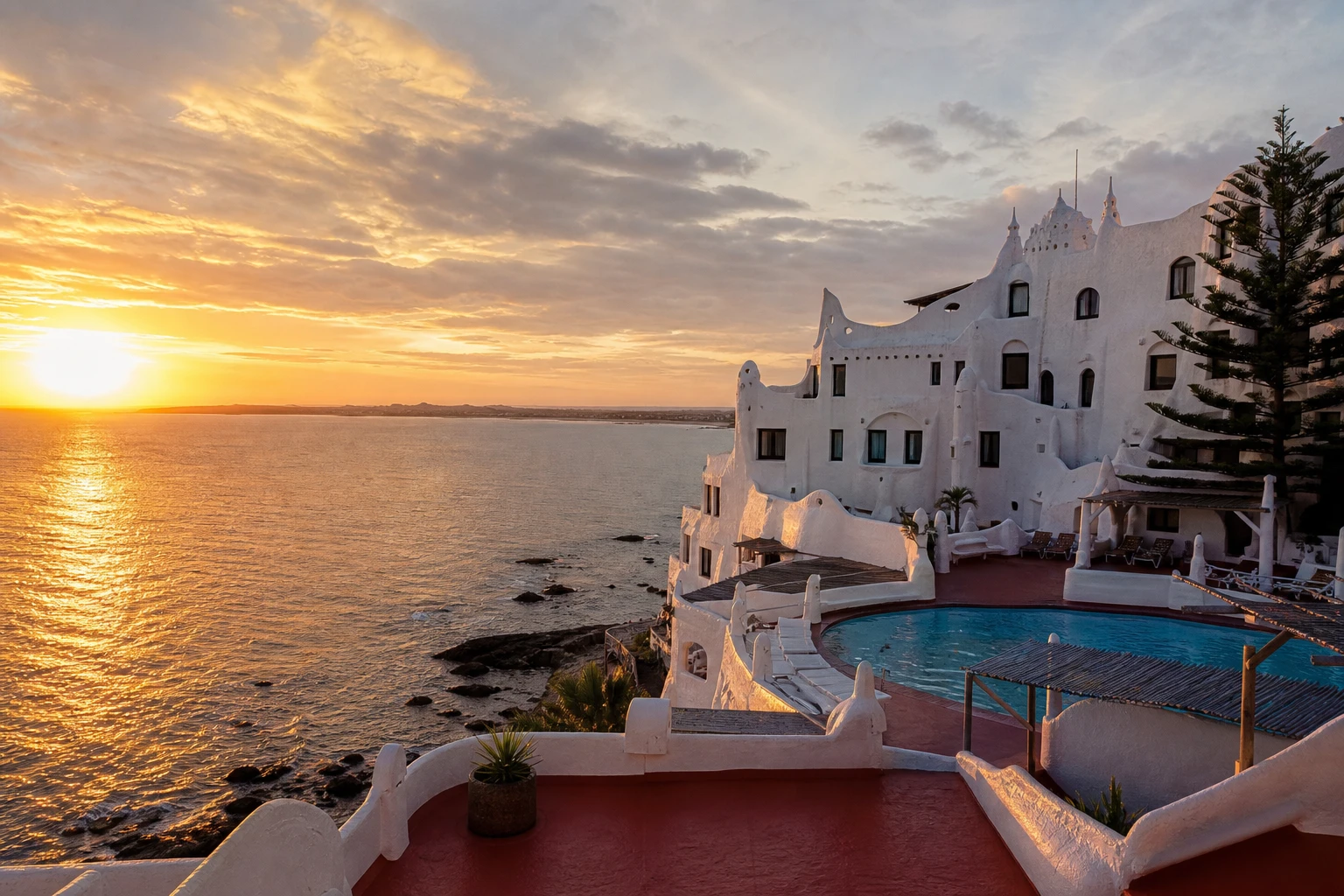 Casapueblo in Punta del Este at late-day light