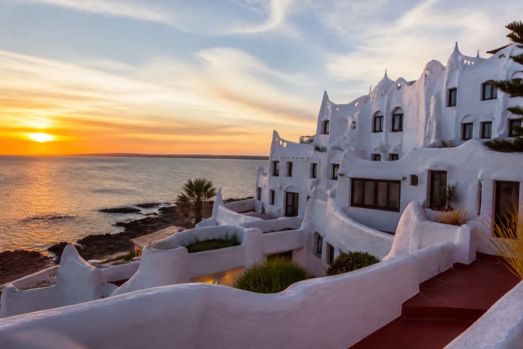 Casapueblo at sunset in Punta Ballena near Punta del Este