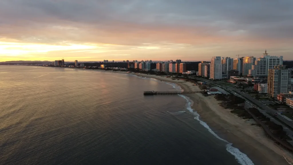 Sandy shoreline at Playa Mansa in Punta del Este