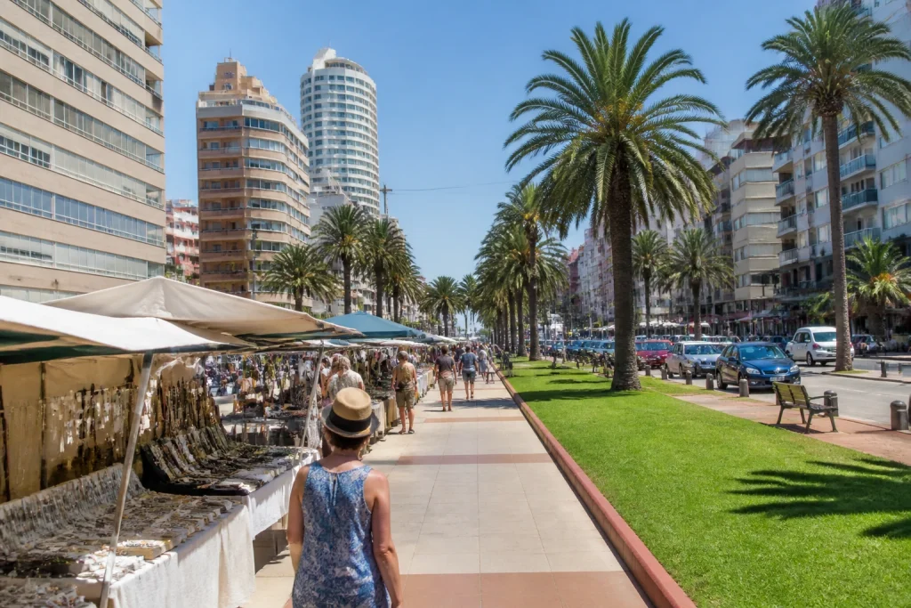 Avenida Gorlero near Plaza Artigas in central Punta del Este.