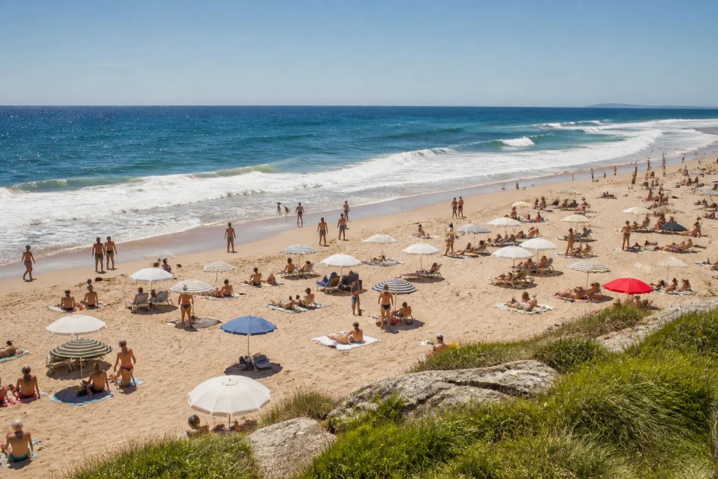 Summer beach scene at Playa Brava in Punta del Este