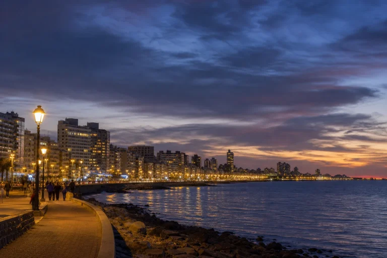 Punta del Este Peninsula waterfront at blue hour
