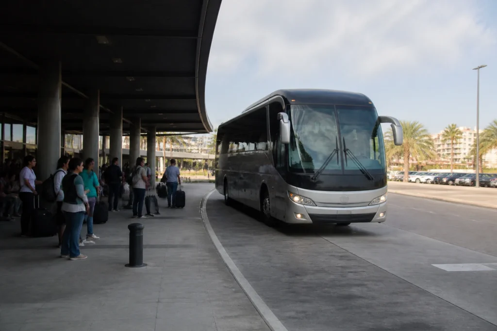Intercity coach at Punta del Este bus terminal