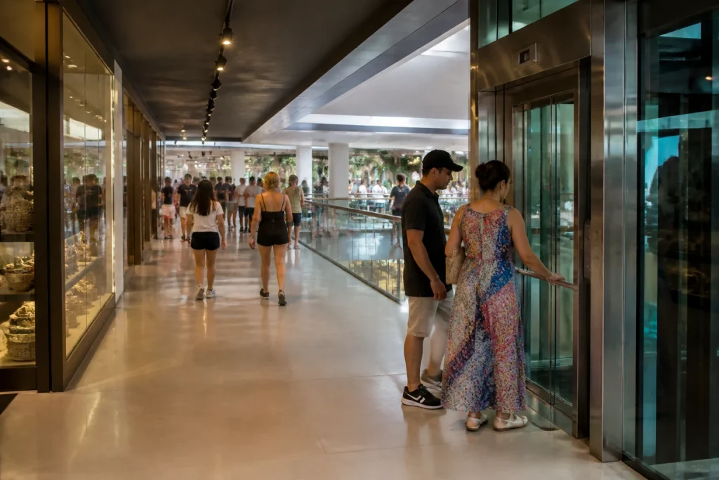 Indoor retail arcade at Punta Shopping in Punta del Este