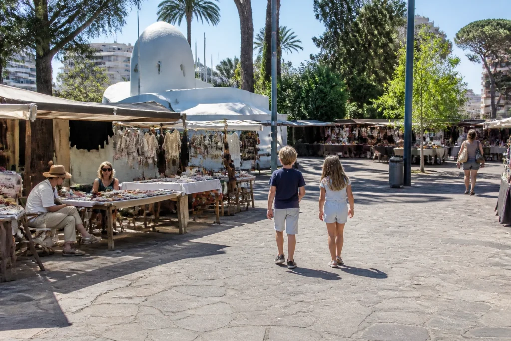 Craft market setting at Plaza de los Artesanos in Punta del Este
