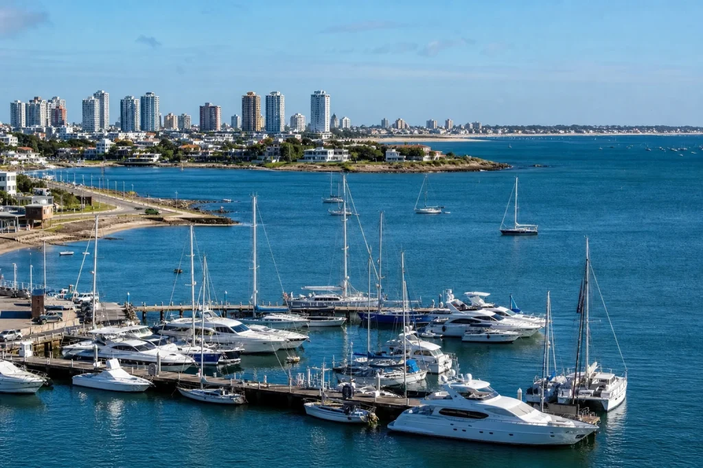Sailboats and motor yachts in Puerto de Punta del Este