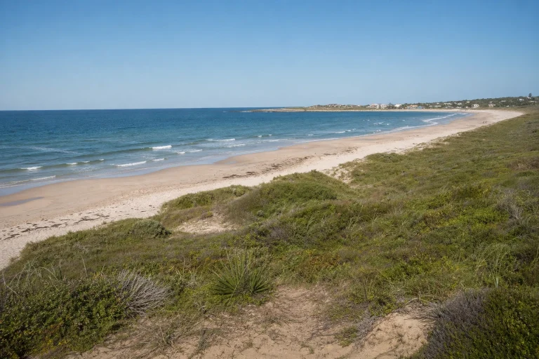 Natural shoreline at Playa Portezuelo near Solanas, Punta del Este