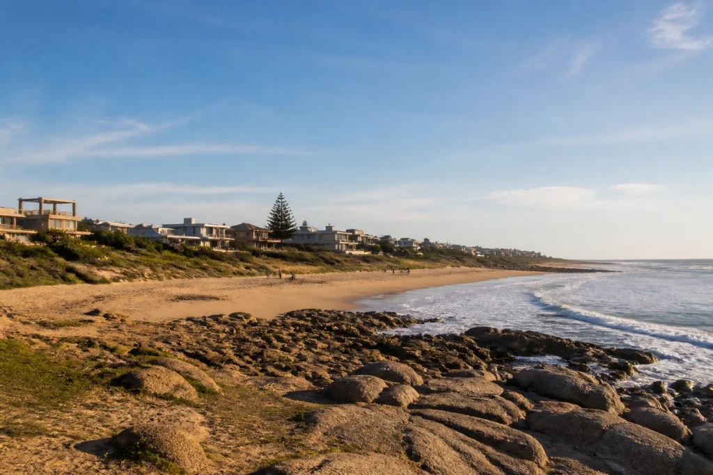 Atlantic shoreline and low-rise coastal setting in José Ignacio, Uruguay